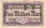 Meerane, Saxony, 1923 emergency money note, one million marks