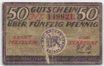 01662 Meissen emergency money 50 Pfennig 1920
