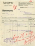 Metzingen Bazlen soap and chemical factory invoice January 22nd, 1929