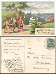 Mittweida Litho Heimatfest 1908 P.Beyer Zwerge