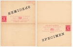 Montserrat Postcard one Penny SPECIMEN Answer postal stationery Victoria 1882 *