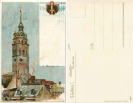 München Petersthurm Künstlerkarte Heinrich Kley * 1900