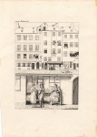 Munich in Sendlinger Gasse original copper engraving with bread seller around 1810