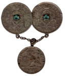 Muenzbroche mit Steinen besetzt aus Belgien 1.WK Flandernschlacht