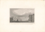 Munich Royal Building and National Theater original steel engraving Müller around 1850 