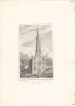 Munich parish church in the suburb of Au, original steel engraving around 1850 