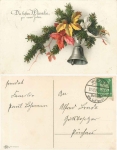 Neujahr Glocke Glückwunschkarte  o 31.12.1926