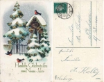 New Year bells gold edging card o 12/31/1929