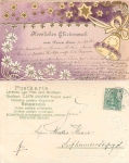 New Year gold-edged embossed card with bell o 31.12.1902
