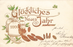 Neujahr Goldschnitt Prägekarte o 1.1.02