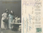 Neujahr Mädchen mit Geldsäckchen o 31.12.1916