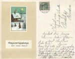 Neujahr zwei Hasen bei Mondschein o 31.12.1914