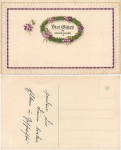 New Year wreath of flowers, br. circa 1925
