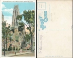 New Haven Harkness Tower from Library Street 21.02.1927