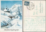 01768 Niederfrauendorf via Dippoldiswalde country postmark on New Year's card o 29.12.1952