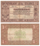 Niederlande 1 Zilverbon Gulden 1938 Banknote