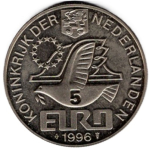 Niederlande 5 Euro 1996 Willem Barentsz Medaille