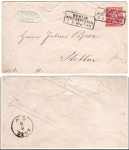 North German postal district 1 groschen postal stationery cover from Berlin August 7th, 1869 to Stettin