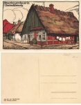 North Schleswig Old Farmhouse Artist Stone Drawing * ca.1920