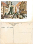 Nuremberg Neptune Fountain artist card Heinrich Kley * ca. 1910