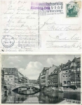 Nuremberg Nazi Party Rally 1934 Violet advertising stamp on postcard o September 10, 1934