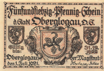 Upper Glogau Upper Silesia emergency bank note Głogówek 1921