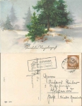 35325 Oberohmen via Muecke (Hessen) country postmark on a New Year's card o around 1937