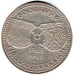 Österreich 50 Schilling 1963 600 Jahre Tirol Silbermünze