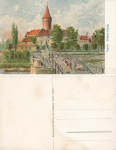 Oppeln Upper Silesia Piast Castle artist's card Opole * around 1920