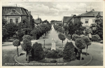 01990 Ortrand Bahnhofstrasse with war memorial, rural postmark Kleinkmehlen, 1938