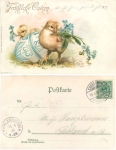 Osterei mit Küken Litho o 14.4.1900