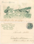 Osterhase mit Kindern Erkia 1399 Künstlerkarte O Peter o 8.4.1906