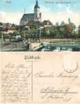 09322 Penig Saxony town church and Muldenwehr o 1908
