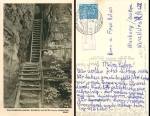 01824 Pfaffendorf über Königstein Landpoststempel auf AK Nadelöhr o 30.8.1958