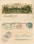 Pentecost Art Nouveau gold embossed card o 31.5.1903
