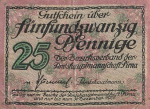 Pirna Sachsen 25 Pfennig Notgeld 1920