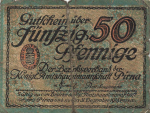 Pirna Sachsen 50 Pfennig Notgeld 1919