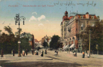 Plauen Vogtland Bahnhofstrasse mit Cafe Trömel o 1912