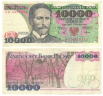 Polen 100 Dwiescie Zlotych 1982 BanknotePolen 10000 Dziesiec Tysiecy Zlotych 1988 Banknote