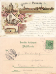 04668 Pomssen Gasthof zum weisen Schwan Litho o 21.8.1898