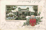 Potsdam Orangerie Passepartout Prägekarte Litho o um 1900
