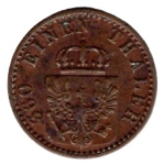 Prussia 1 Pfennig 1870 A Wilhelm I.