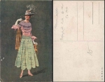 Frauenmode, Propagandakarte 1. WK, * ca. 1917