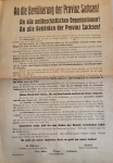 Propaganda Plakat An die Bevölkerung der Provinz Sachsen um 1946 ca A3