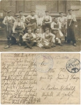 Deutsche Soldaten Putzkolonne Feldpoststempel 5. Komp. Rekrutendepot Ers.-Batl. Res. Inf.-Regt. 26 Köln 17.7.1915