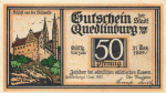 Quedlinburg Notgeldschein 50 Pfennig 1921 Klopstock
