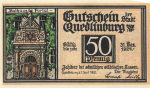 Quedlinburg Notgeldschein 50 Pfennig 1921