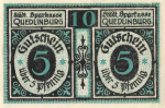 Quedlinburg Parkasse Notgeldschein um 1920