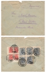 RSFSR 100 rubles and hunger stamp on letter o Moscow February 27, 1923 to Bad Elster