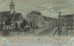 01734 Rabenau Sachsen Marktplatz mit Kirche Mondscheinkarte o 1902